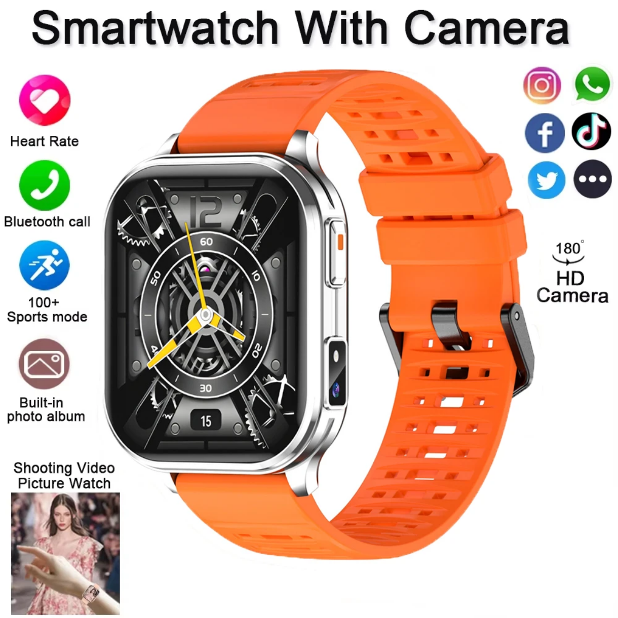 Ares Pro Next-Gen Smartwatch – 180° HD Camera, Bluetooth Calls & Rugged Sport Edition