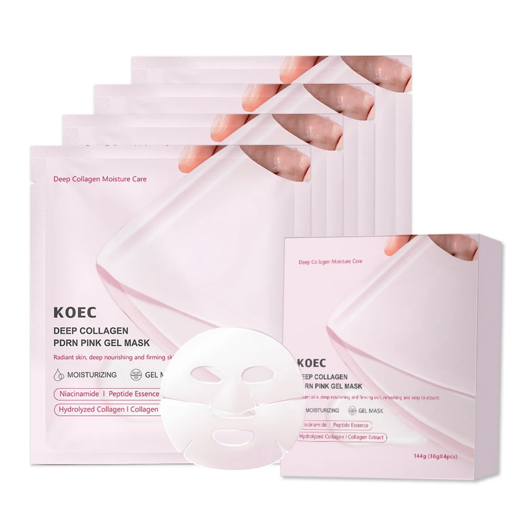 KOEC Collagen Peptide Skincare Set - Hydrating Facial Mist, Pore Minimizing Serum & Eye Patches